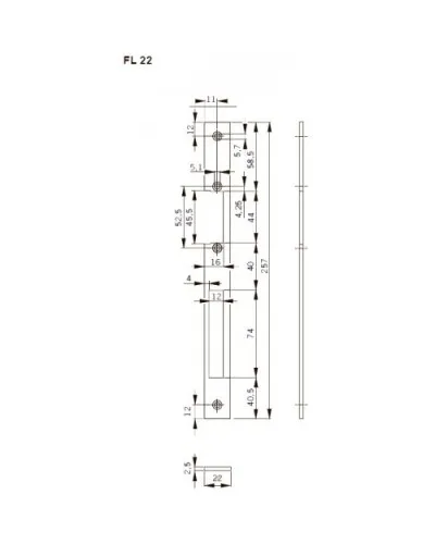 FL22. Запорная планка короткая. dormakaba в Рязани