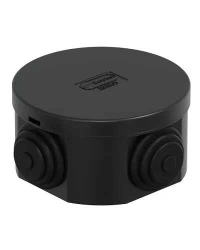 Коробка JBR065 D=65х35, 4 вых., IP44, черная (44004BL-1). Коробка монтажная. Экопласт в Рязани