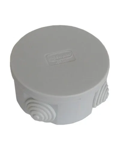 Коробка JBR080 D=80х40, 4 вых. IP44, серая (44005HF). Коробка монтажная, без галогена. Экопласт в Рязани