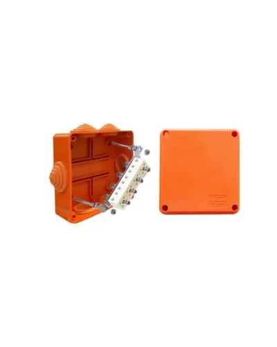 Коробка JBS100 100х100х55, 6 вых., 3P (0,15...2,5мм²) (43007HF): Коробка монтажная, огнестойкая, без галогена в Рязани