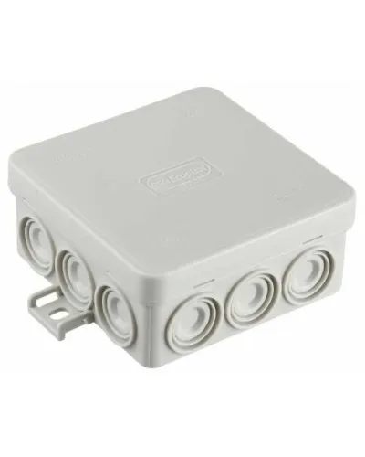 Коробка JBL085 85х85х38, 12 вых., 4P (1,5…10мм²) серая (43765HF-GR). Коробка монтажная, огнестойкая, без галогена. Экопласт в Рязани