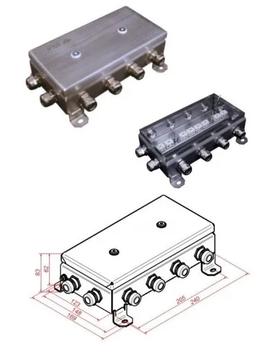 КМ-О (16к)-IP66-1224, 12 вводов, нержавейка: Коробка монтажная огнестойкая в Рязани