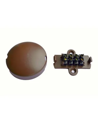 УК-2П с винтовым клеммником на 4 контакта, евродизайн (коричневый). Коробка коммутационная. КомплектСтройСервис в Рязани