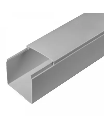Короб 60х60 (Промрукав) (PR03.0078). Кабель-канал с двойным замком серый 60х60. Промрукав в Рязани